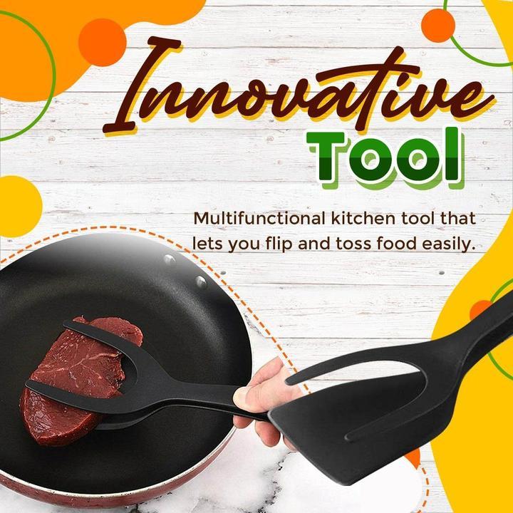 ⏳Time-Limited Special⏰2-in-1 Spatula Clip – Heat-Resistant Silicone & Non-Slip Handle – Kitchen Cooking Essential