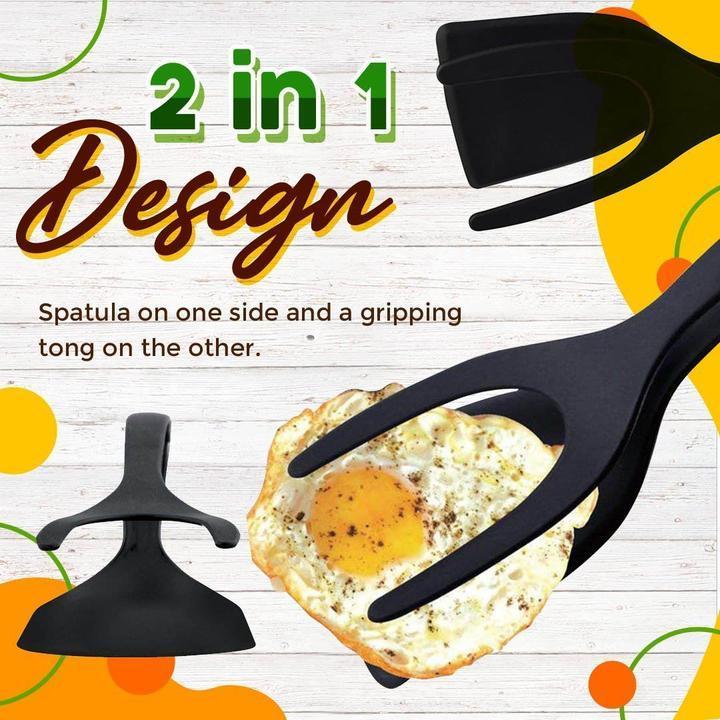 ⏳Time-Limited Special⏰2-in-1 Spatula Clip – Heat-Resistant Silicone & Non-Slip Handle – Kitchen Cooking Essential