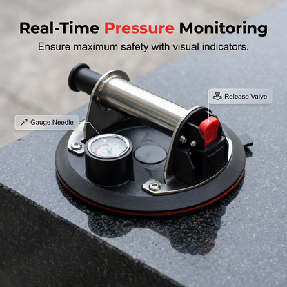🔥49% OFF🔗8-Inch Glass Vacuum Suction Cup with Pressure Gauge