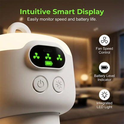 💡49% OFF NOW ! ⚡ Rechargeable Ceiling Fan with LED Lights – Dual-use cooling & lighting, long battery life, portable hanging design ✨