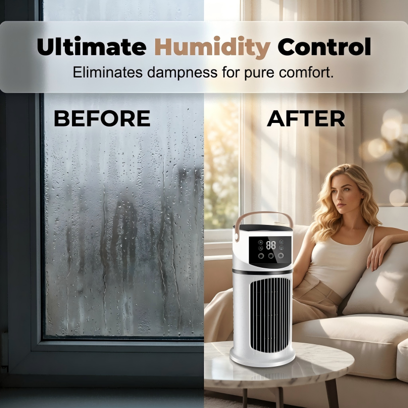 🏆LAST DAY SALE 49% OFF🔥Mist Humidifier Cold Fan, Air Cooler, 9 Speed Settings + Three-Hole Spray, 8-Hour Timer