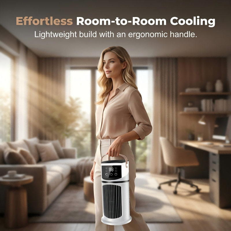🏆LAST DAY SALE 49% OFF🔥Mist Humidifier Cold Fan, Air Cooler, 9 Speed Settings + Three-Hole Spray, 8-Hour Timer