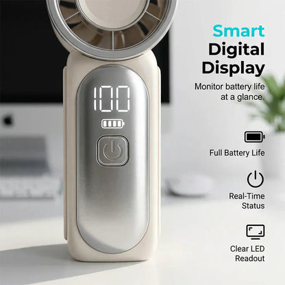 🌬️ LIMITED-TIME 49% OFF! ✨ Turbo Handheld Fan – LED Display, 6 Speeds, 3000mAh 🔋