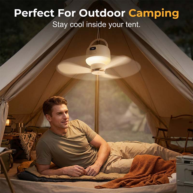 💡 Portable USB Ceiling Fan with LED Light | USB-Powered, Hang Anywhere, Ideal for Camping & Home