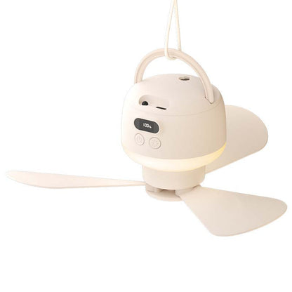 💡 Portable USB Ceiling Fan with LED Light | USB-Powered, Hang Anywhere, Ideal for Camping & Home