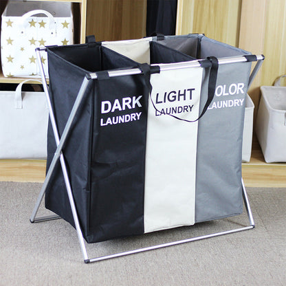 🧺👕🔄 LIMITED-TIME 49% OFF! ✨📦 Foldable 3-Section Laundry Hamper Sorter – Space-Saving, Lightweight, for Bedroom & Bathroom 🏠🧼