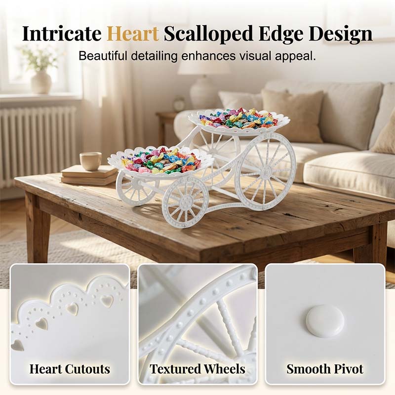 🍰 LIMITED-TIME 49% OFF! ✨ Two-Tier Carriage Serving Stand – Elegant, Heart Details, Tool-Free Assembly 🍽️