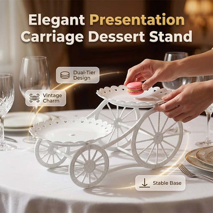 🍰 LIMITED-TIME 49% OFF! ✨ Two-Tier Carriage Serving Stand – Elegant, Heart Details, Tool-Free Assembly 🍽️