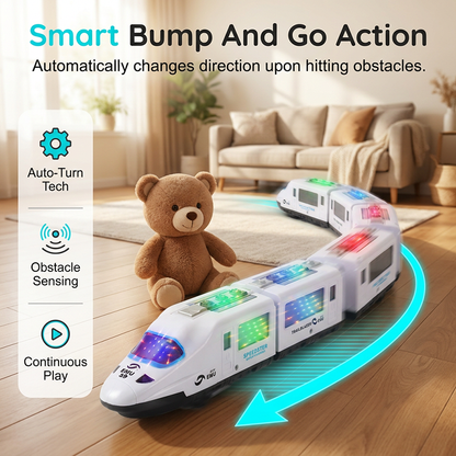 🚂 49% OFF NOW! ✨ Electric Bullet Train Toy – Light-Up, Bump & Go, with Music – Interactive design, perfect for toddlers – develops motor skills and imagination 🎶
