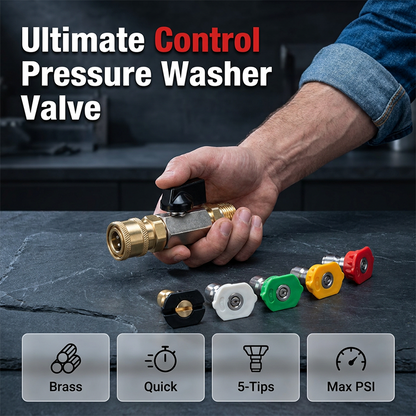 🔧 LIMITED-TIME 49% OFF! ✨ Pressure Washer Shut-Off Valve – Quick Connect, Brass, M22 Fitting 💦