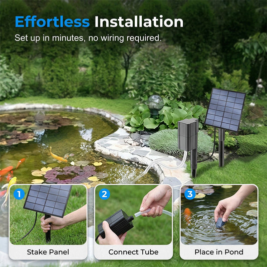 📢📢49% OFF !! ⏰Solar Pond Aerator with Air Pump