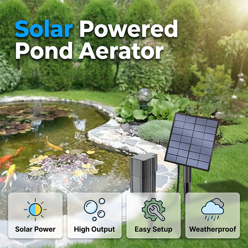 ☀️ Solar pond aerator with built-in air pump🐟