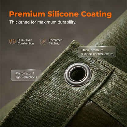 🛡️  Heavy-Duty Waterproof Tarp – Tear-Resistant, Silicone Coated, Versatile 🌧️