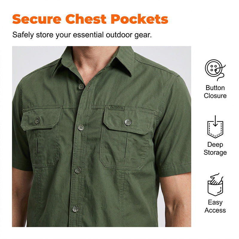 💥 Limited-45% OFF Offer 👕 Men’s Short Sleeve Tactical Shirt – Sleek, Practical & Easy to Style ✨