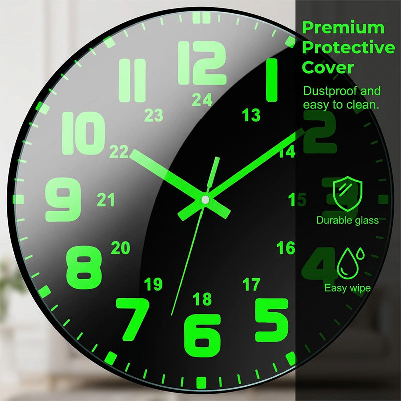 🕐 LIMITED-TIME 49% OFF! ✨ Luminous Wall Clock – Silent, 12-Inch, Day & Night Visibility 🌙