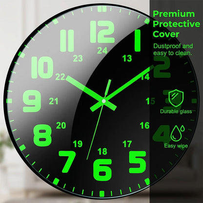 🕐 LIMITED-TIME 49% OFF! ✨ Luminous Wall Clock – Silent, 12-Inch, Day & Night Visibility 🌙