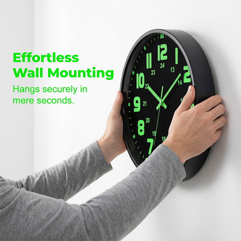 🕐 LIMITED-TIME 49% OFF! ✨ Luminous Wall Clock – Silent, 12-Inch, Day & Night Visibility 🌙