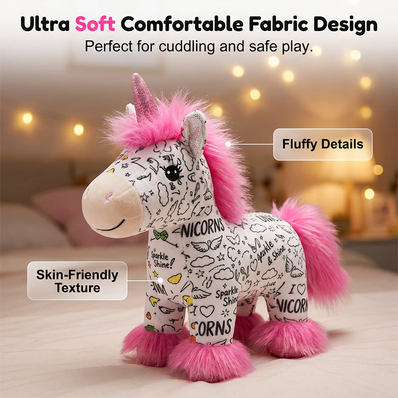 🦄Last day sale 49% OFF🔥DIY Color-In Unicorn Plush Toy Kit