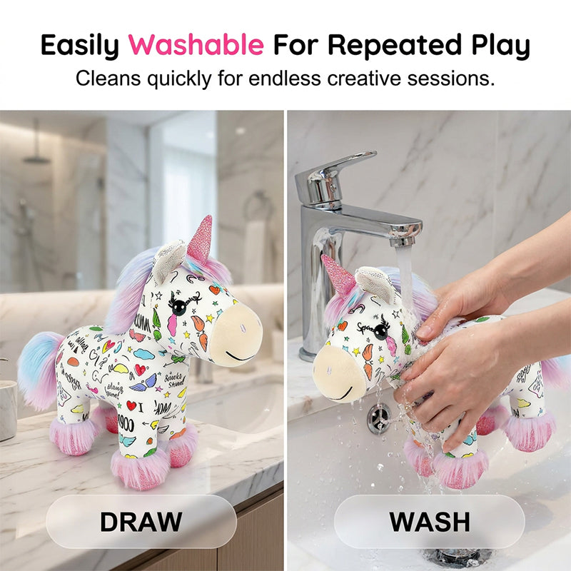 🦄Last day sale 49% OFF🔥DIY Color-In Unicorn Plush Toy Kit