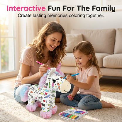 🦄Last day sale 49% OFF🔥DIY Color-In Unicorn Plush Toy Kit