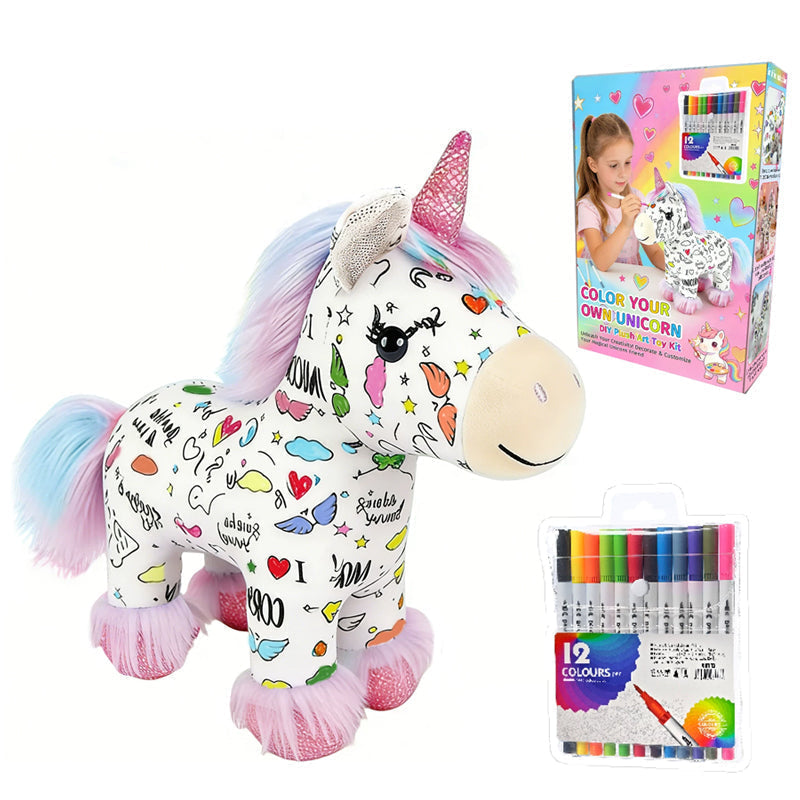 🦄Last day sale 49% OFF🔥DIY Color-In Unicorn Plush Toy Kit