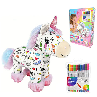 🦄Last day sale 49% OFF🔥DIY Color-In Unicorn Plush Toy Kit