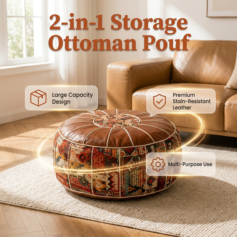 🛋️ LIMITED-TIME 49% OFF! ✨ Multifunctional Storage Ottoman Pouf – Decorative, Spacious, Versatile 🏠