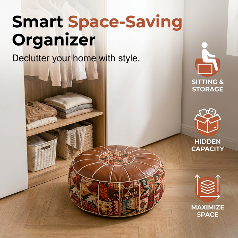 🛋️ LIMITED-TIME 49% OFF! ✨ Multifunctional Storage Ottoman Pouf – Decorative, Spacious, Versatile 🏠