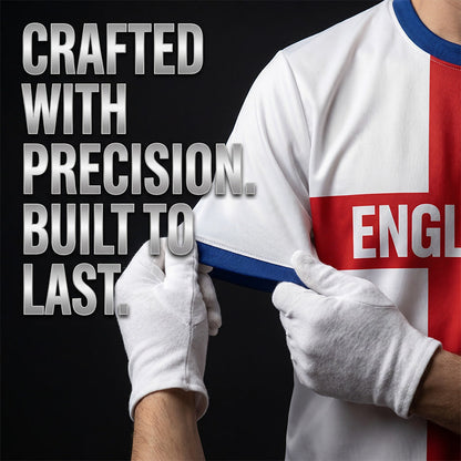 ⚽️40% OFF England Football Tee – Red Cross & Flag Graphic, Athletic Fit, Breathable for World Cup 2026 🏆⚽