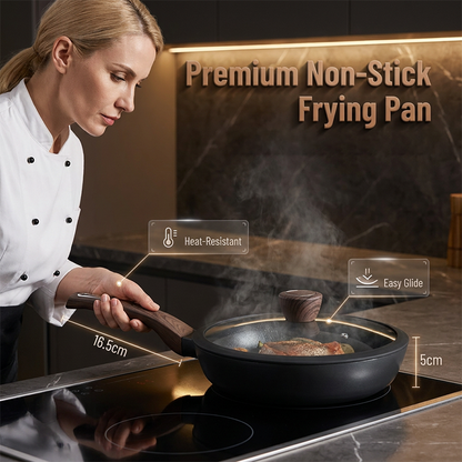 🏆LAST DAY SALE 49% OFF🔥Non-Stick Frying Pan with Glass Lid for Induction and Gas