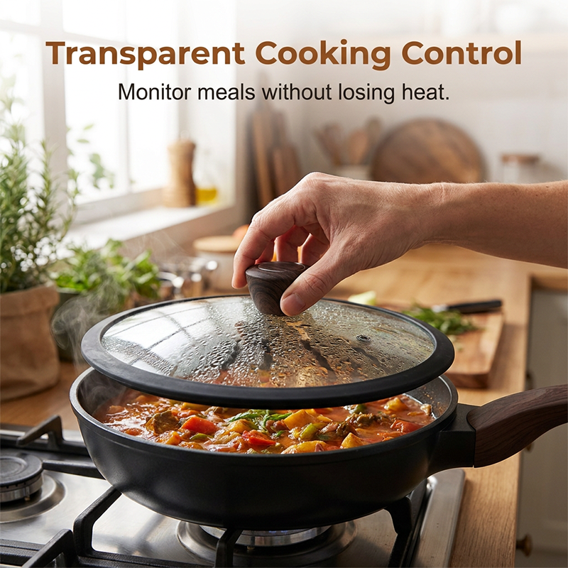 🏆LAST DAY SALE 49% OFF🔥Non-Stick Frying Pan with Glass Lid for Induction and Gas