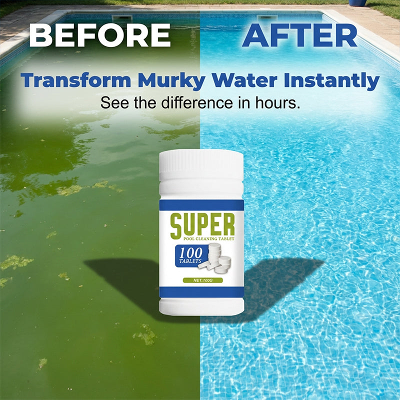 🏊‍♂️ LIMITED-TIME 49% OFF! ✨ Multi-Action Pool Cleaning Tablets – Clarify, Sanitize, Long-Lasting 💧