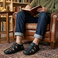 🎁2026 New Arrivals 49% OFF💥Men's Closed-Toe Beach Sandals – Breathable, Cushioned, Hook-and-Loop 🌊