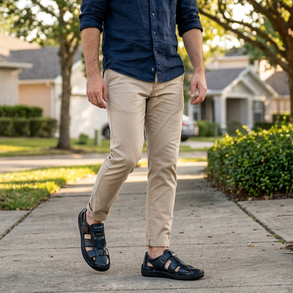 🎁2026 New Arrivals 49% OFF💥Men's Closed-Toe Beach Sandals – Breathable, Cushioned, Hook-and-Loop 🌊