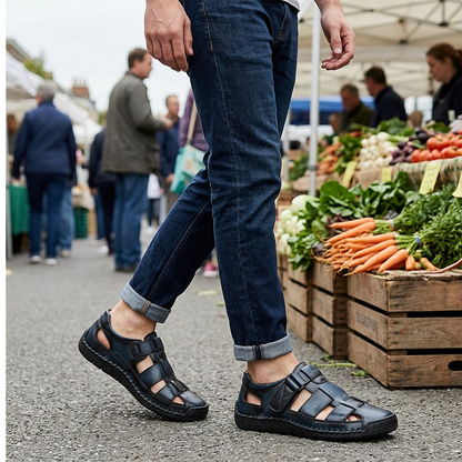 🎁2026 New Arrivals 49% OFF💥Men's Closed-Toe Beach Sandals – Breathable, Cushioned, Hook-and-Loop 🌊