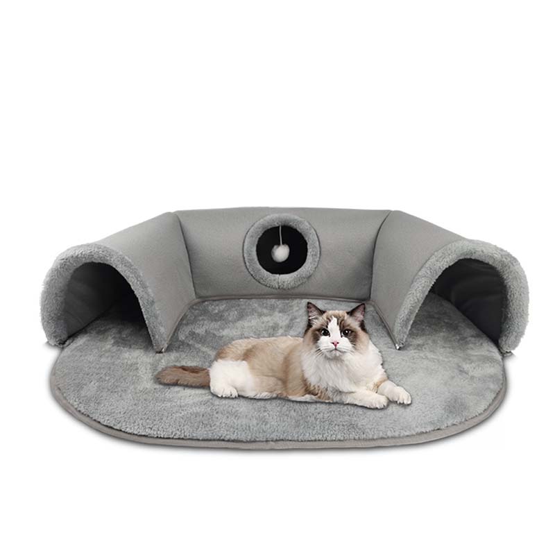 🐱 40% OFF NOW! 🛏️ Plush 2-in-1 Cat Tunnel Bed – Collapsible, scratch-resistant & cozy – combines hideaway tunnel with soft sleeping pad – perfect for play, rest & pouncing 🐾