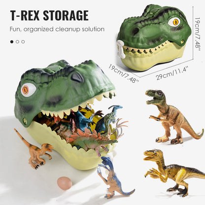🥳2026 HOT SALE🥳💞50K+ SOLD! 🦖🎁 49% OFF! Kids Fun & Educational Dinosaur Toy Kit – T‑Rex head storage box keeps toys organised. Lifelike figures, waterproof & durable – sparks imagination & learning! 🧩✨