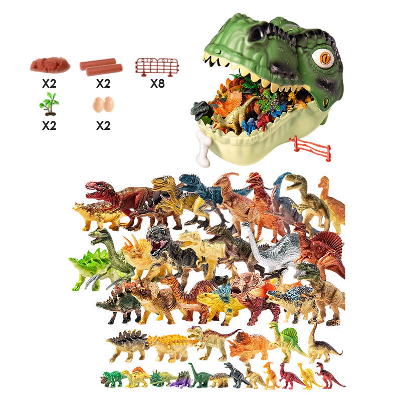 🥳2026 HOT SALE🥳💞50K+ SOLD! 🦖🎁 49% OFF! Kids Fun & Educational Dinosaur Toy Kit – T‑Rex head storage box keeps toys organised. Lifelike figures, waterproof & durable – sparks imagination & learning! 🧩✨