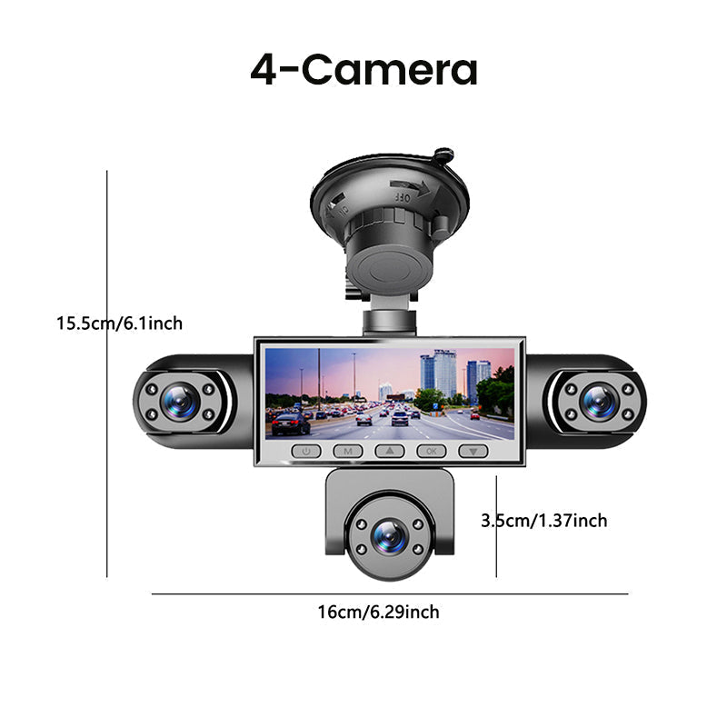 🚗49% OFF NOW ! 📹HD 1080P Multi-Lens Dash Cam – Night Vision, Loop Recording, Motion Sensing Panoramic 5-Camera Car Driving Recorder