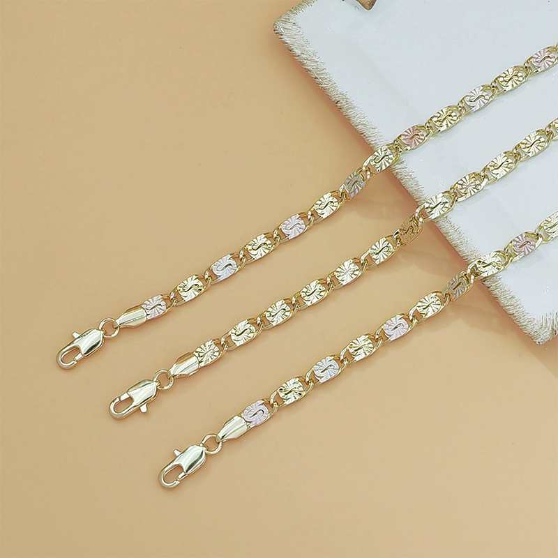 💎 LIMITED-TIME 49% OFF! ✨ Unisex Tri-Color Link Bracelet – Gold/Rose/Silver, Faceted Cut, Lobster Clasp 🖤