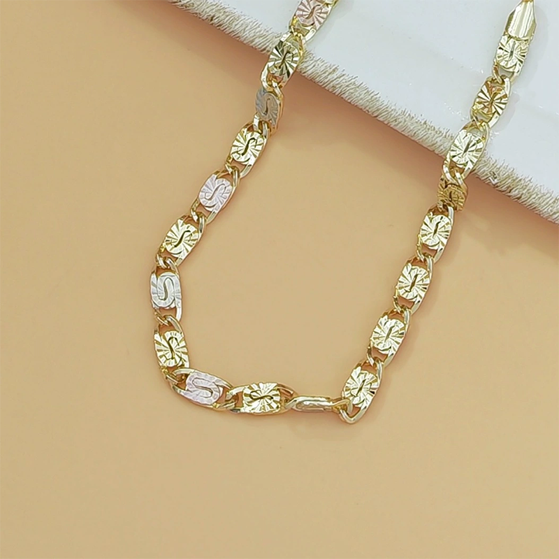 💎 LIMITED-TIME 49% OFF! ✨ Unisex Tri-Color Link Bracelet – Gold/Rose/Silver, Faceted Cut, Lobster Clasp 🖤