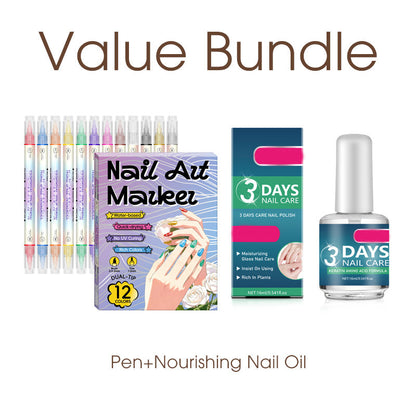 ✍️💖 Dual-Tip Nail Art Pen Set – Draw Like a Pro | Waterproof & Quick Dry 💧💨 | 12+ Colors 🌈