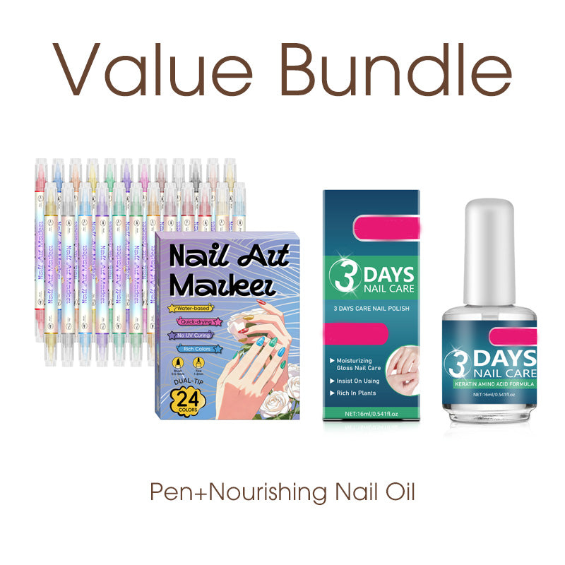 ✍️💖 Dual-Tip Nail Art Pen Set – Draw Like a Pro | Waterproof & Quick Dry 💧💨 | 12+ Colors 🌈