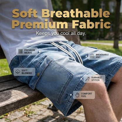 🩳 49% OFF NOW! 🏙️ Men's Loose Denim Cargo Shorts – High street style & adjustable fit – Durable cotton, perfect for skatepark or summer streets 🛹
