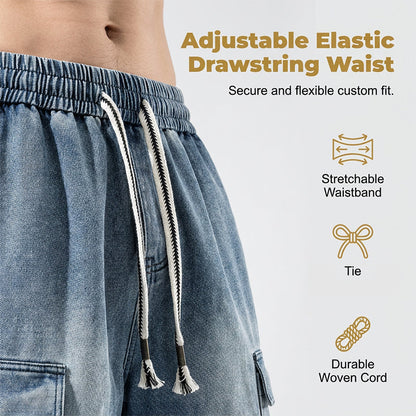 🩳 49% OFF NOW! 🏙️ Men's Loose Denim Cargo Shorts – High street style & adjustable fit – Durable cotton, perfect for skatepark or summer streets 🛹