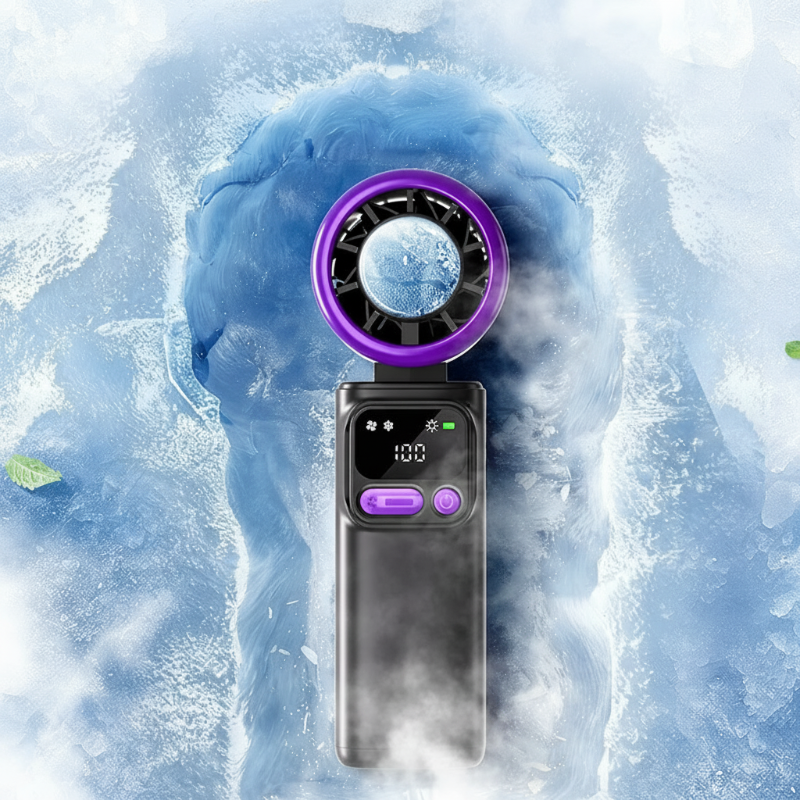 🌬️ LIMITED-TIME 49% OFF! ✨ 199-Speed Handheld Fan – Digital Display, Frost Surface, Adjustable Head 🌡️