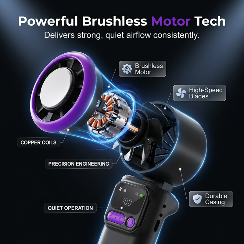 🌬️ LIMITED-TIME 49% OFF! ✨ 199-Speed Handheld Fan – Digital Display, Frost Surface, Adjustable Head 🌡️