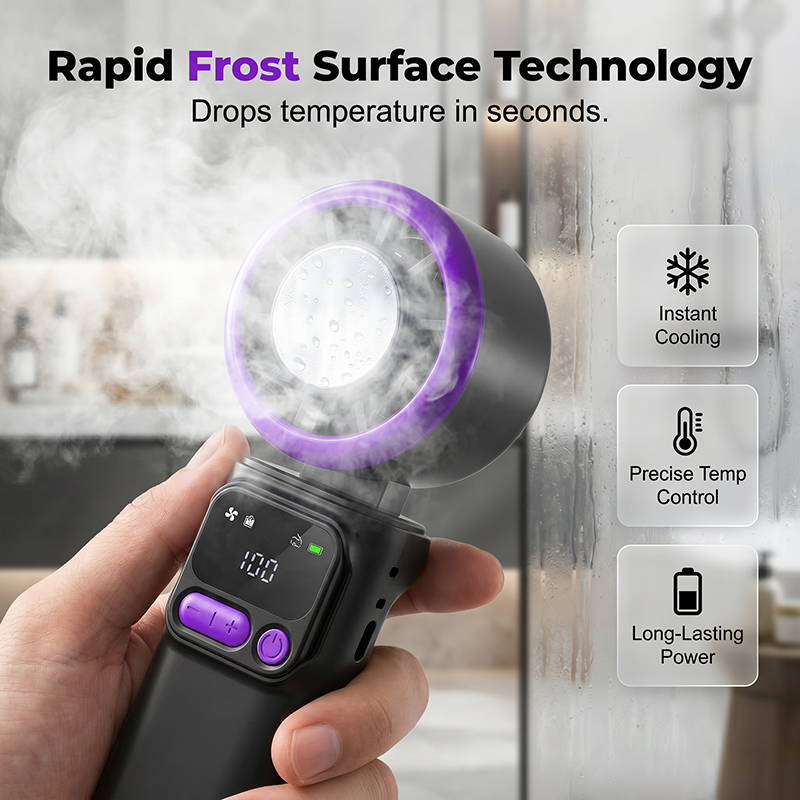 🌬️ LIMITED-TIME 49% OFF! ✨ 199-Speed Handheld Fan – Digital Display, Frost Surface, Adjustable Head 🌡️