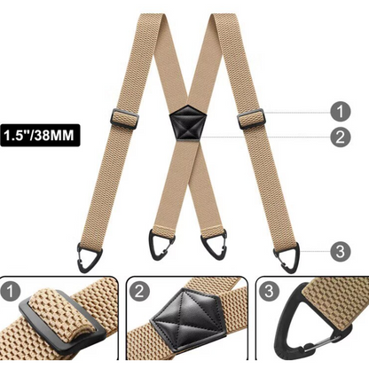 👔✅ 49% OFF! Men's X-Back Suspenders with Hook Clips – Adjustable & Heavy-Duty