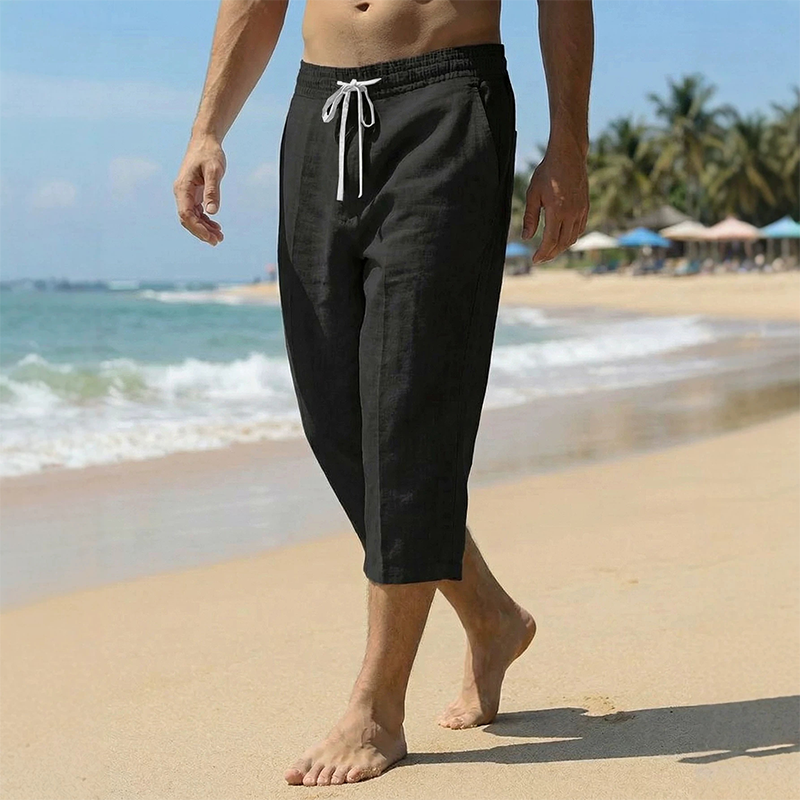 👖 LIMITED-TIME 49% OFF! 💥 Men's Casual Capri Pants with Drawstring Waist – Breathable, Ultra-Soft, Deep Pockets ✨